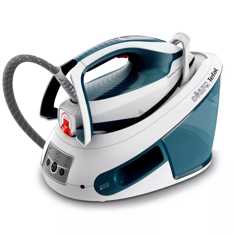 Tefal Express Power SV8111 1,8 l Durilium AirGlide Autoclean-strijkzool blauw, wit