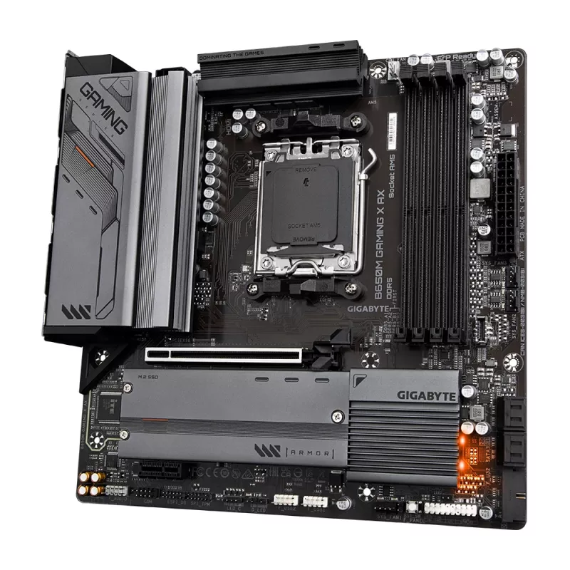 Moederbord GIGABYTE B650M GAMING X AX — AMD B650, Socket AM5, Micro ATX, DDR5, 4 DIMM, 2x M.2, Wi‑Fi 6E, 2.5GbE