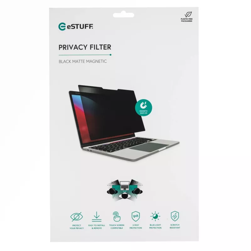 eSTUFF GLBM13293190-ITH privacyfilter 33,8 cm (13,3 inch) laptop frameloos privacyfilter