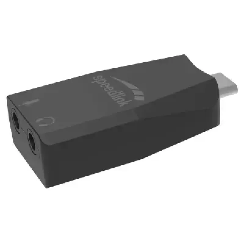 USB externe audio-adapter Speedlink VIGO USB — USB-interface, 3,5 mm koptelefoonaansluiting, zwart, 8 g