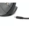 BakkerElkhuizen FastForward Pro muis, rechtshandig, verticaal ontwerp, optisch, RF draadloos + Bluetooth + USB Type-C, 5000 DPI, zwart, grijs
