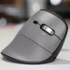 BakkerElkhuizen FastForward Pro muis, rechtshandig, verticaal ontwerp, optisch, RF draadloos + Bluetooth + USB Type-C, 5000 DPI, zwart, grijs