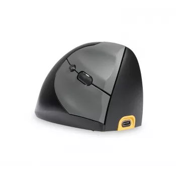 BakkerElkhuizen Handshake muis rechts, rechtshandig, verticaal design, optisch, RF draadloos + Bluetooth + USB Type-C, 6400 DPI, zwart, grijs