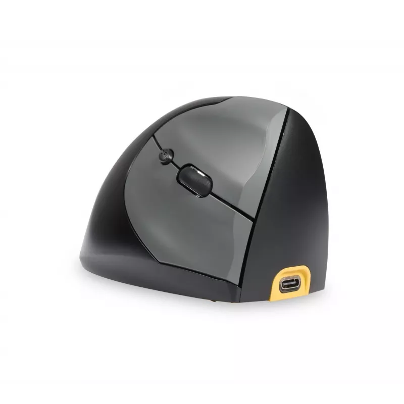 BakkerElkhuizen Handshake muis rechts, rechtshandig, verticaal design, optisch, RF draadloos + Bluetooth + USB Type-C, 6400 DPI, zwart, grijs