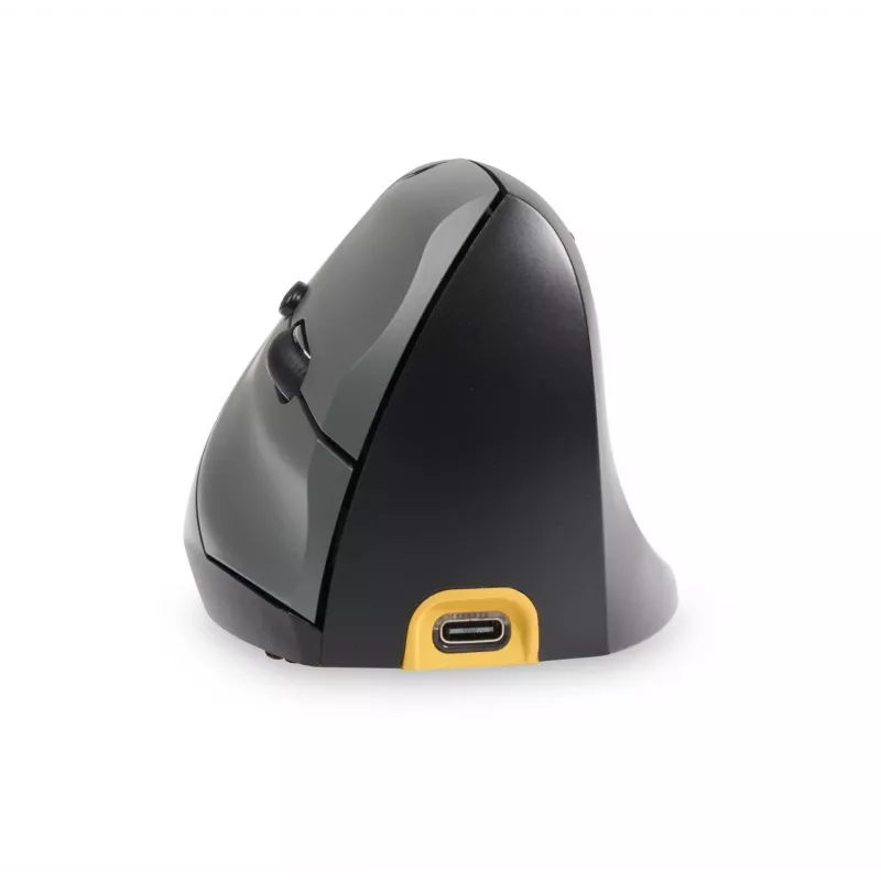 BakkerElkhuizen Handshake muis rechts, rechtshandig, verticaal design, optisch, RF draadloos + Bluetooth + USB Type-C, 6400 DPI, zwart, grijs