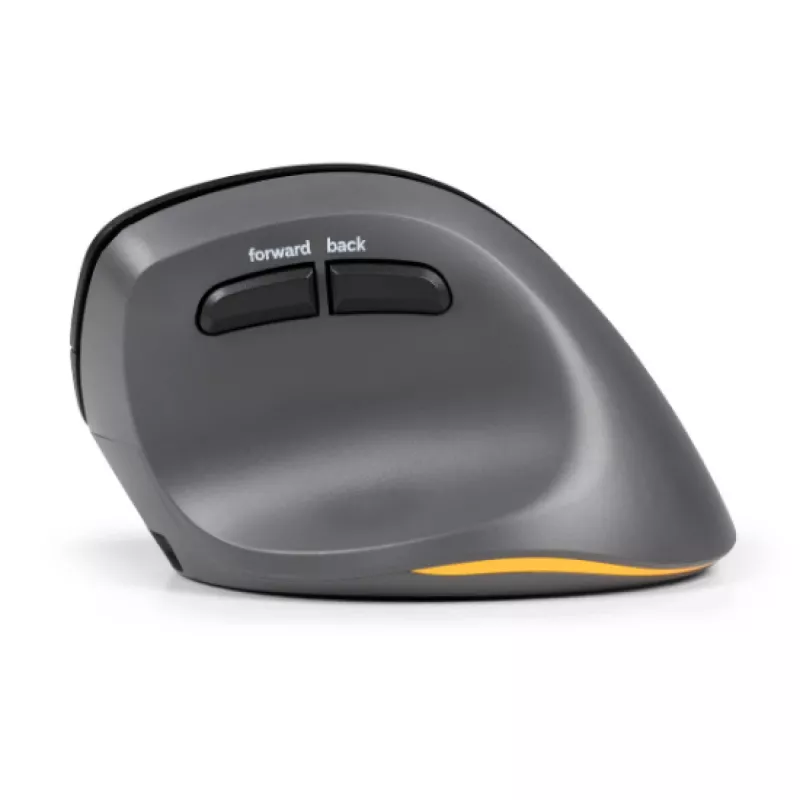 BakkerElkhuizen PRF Pro muis rechts, rechtshandig, verticaal design, optisch, RF draadloos + Bluetooth + USB Type-C, 2400 DPI, zwart, grijs