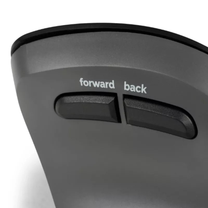 BakkerElkhuizen PRF Pro muis links, linkshandig, verticaal design, optisch, RF draadloos + Bluetooth + USB Type-C, 2400 DPI, zwart, grijs