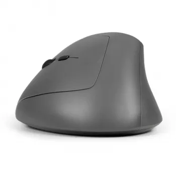 BakkerElkhuizen MidWay muis links, linkshandig, verticaal design, optisch, RF draadloos + Bluetooth + USB Type-C, 2400 DPI, grijs, zwart