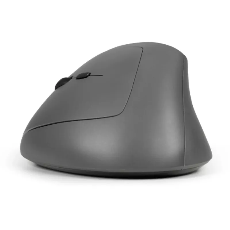 BakkerElkhuizen MidWay muis links, linkshandig, verticaal design, optisch, RF draadloos + Bluetooth + USB Type-C, 2400 DPI, grijs, zwart