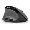 BakkerElkhuizen MidWay muis links, linkshandig, verticaal design, optisch, RF draadloos + Bluetooth + USB Type-C, 2400 DPI, grijs, zwart