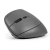 BakkerElkhuizen MidWay muis links, linkshandig, verticaal design, optisch, RF draadloos + Bluetooth + USB Type-C, 2400 DPI, grijs, zwart