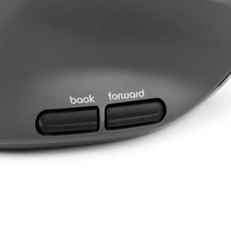 BakkerElkhuizen MidWay muis links, linkshandig, verticaal design, optisch, RF draadloos + Bluetooth + USB Type-C, 2400 DPI, grijs, zwart