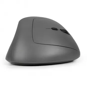 BakkerElkhuizen MidWay muis rechts, rechtshandig, verticaal design, optisch, RF draadloos + Bluetooth + USB Type-C, 2400 DPI, grijs, zwart