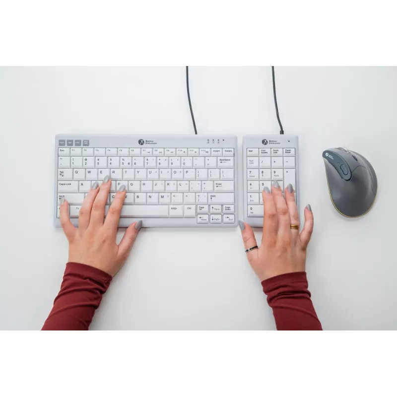 BakkerElkhuizen UltraBoard 955 V2 Numeric, USB, 22, laptop/pc, 1,5 m, donkergrijs, lichtgrijs