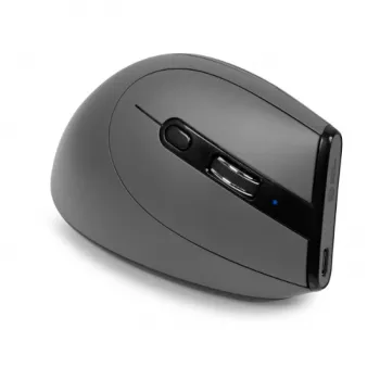BakkerElkhuizen Grip Pro muis, voor rechtshandigen, verticaal design, optisch, RF draadloos, 2400 DPI, grijs, zwart, geel