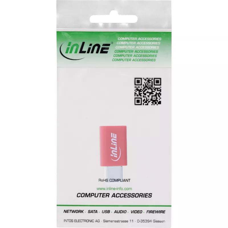 Kabel-genderchanger InLine 31650 – USB-C naar USB-C, rood, 0,003 kg