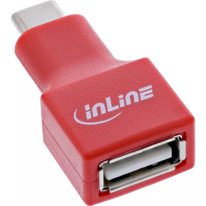 Kabeladapter InLine 31651 USB-C naar USB-A, USB 2.0, rood
