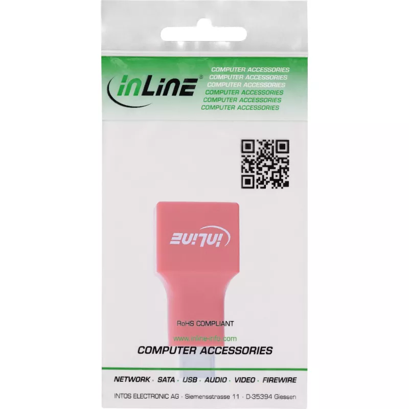 Kabeladapter InLine 31651 USB-C naar USB-A, USB 2.0, rood