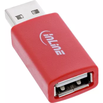 Genderchanger-kabel InLine 31653 USB-A naar USB-A, USB 2.0, rood