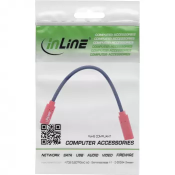 InLine USB-C genderchanger-adapter 31654, USB-C naar USB-C, 0,2 m, rood