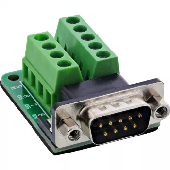 InLine 92501F Kabelverbinder terminalblock / D-Sub 9 Zwart, Groen