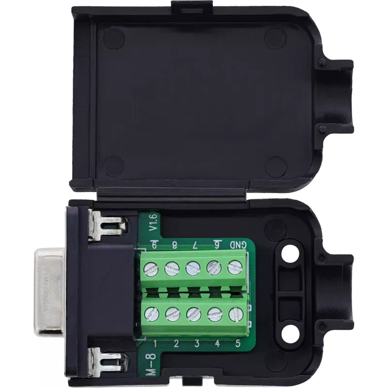 InLine 92501G Aansluitklem terminalblock / D-Sub 9 Zwart