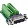 InLine 92502A Kabelverbinder klemmenstrook / D-Sub 15 Zwart, Groen
