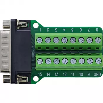InLine 92502B Kabelverbinder klemmenstrook / D-Sub 15 Zwart, Groen