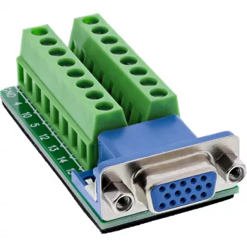 InLine 92503A Draadverbinder klemmenstrook, VGA (HD15) Blauw, Groen