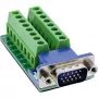 InLine 92503B Kabelverbinder klemmenstrook, VGA (HD15) Blauw, Groen