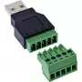 InLine 92504A Kabelverbinder USB-A / klemmenstrook, 5-polig Zwart, Groen