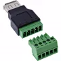 InLine 92504B Draadverbinder USB-A / klemmenstrook, 5-polig Zwart, Groen
