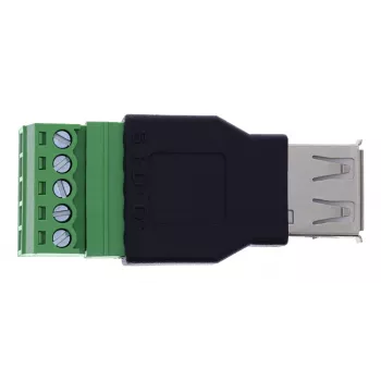InLine 92504B Draadverbinder USB-A / klemmenstrook, 5-polig Zwart, Groen