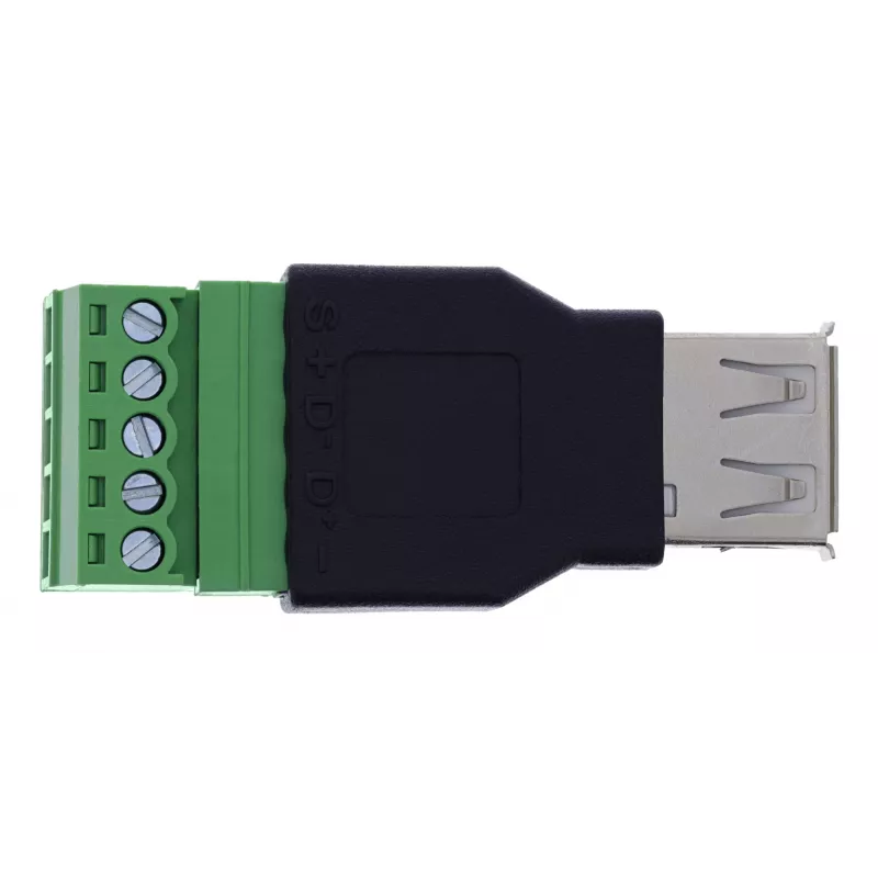 InLine 92504B Draadverbinder USB-A / klemmenstrook, 5-polig Zwart, Groen