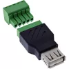 InLine 92504B Draadverbinder USB-A / klemmenstrook, 5-polig Zwart, Groen