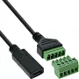 InLine 92504F Kabeladapter USB-C / klemmenstrook, 5-polig Zwart, Groen