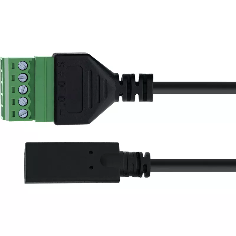 InLine 92504F Kabeladapter USB-C / klemmenstrook, 5-polig Zwart, Groen