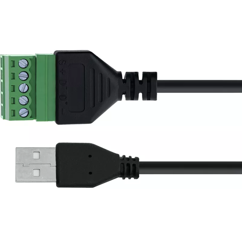 InLine 92504G Kabelverbinder USB-A / klemmenstrook, 5-polig Zwart, Groen