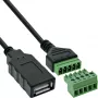 InLine 92504H Draadverbinder USB-A / klemmenblok, 5-polig Zwart, Groen