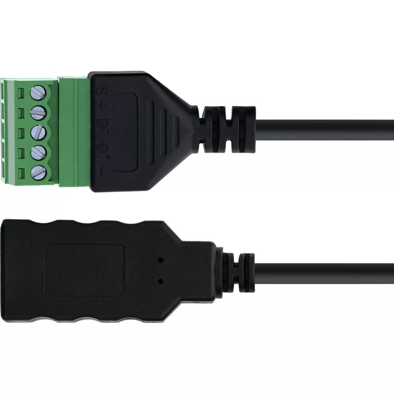 InLine 92504H Draadverbinder USB-A / klemmenblok, 5-polig Zwart, Groen