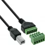 InLine 92504I kabelverbinder USB-B / klemmenstrook, 5-polig zwart, groen