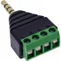 InLine 92504J kabelverbinder 3,5 mm 4-polige jackstekker TRRS / klemmenstrook 4 aansluitingen zwart, groen