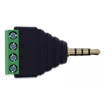 InLine 92504J kabelverbinder 3,5 mm 4-polige jackstekker TRRS / klemmenstrook 4 aansluitingen zwart, groen