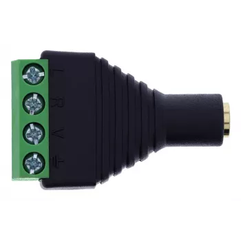 InLine 92504K kabeladapter 3,5 mm 4-polige jackbus TRRS / klemmenstrook 4 klemmen zwart, groen
