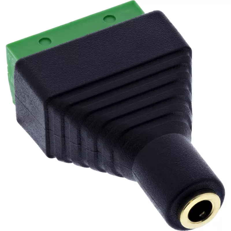 InLine 92504K kabeladapter 3,5 mm 4-polige jackbus TRRS / klemmenstrook 4 klemmen zwart, groen
