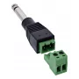 InLine 92504M draadverbinder 6,35 mm 2-polige jackstekker TS / rijgklem 2 klemmen zwart, groen