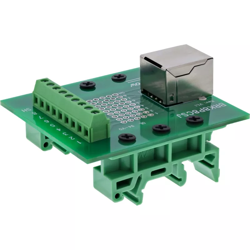 InLine 92505B RJ45-aansluiting klemmenblok, recht, DIN-rail