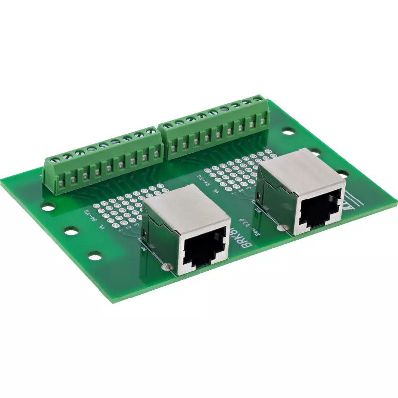 InLine 92505C Dubbele RJ45-aansluiting klemmenblok, recht, DIN-rail
