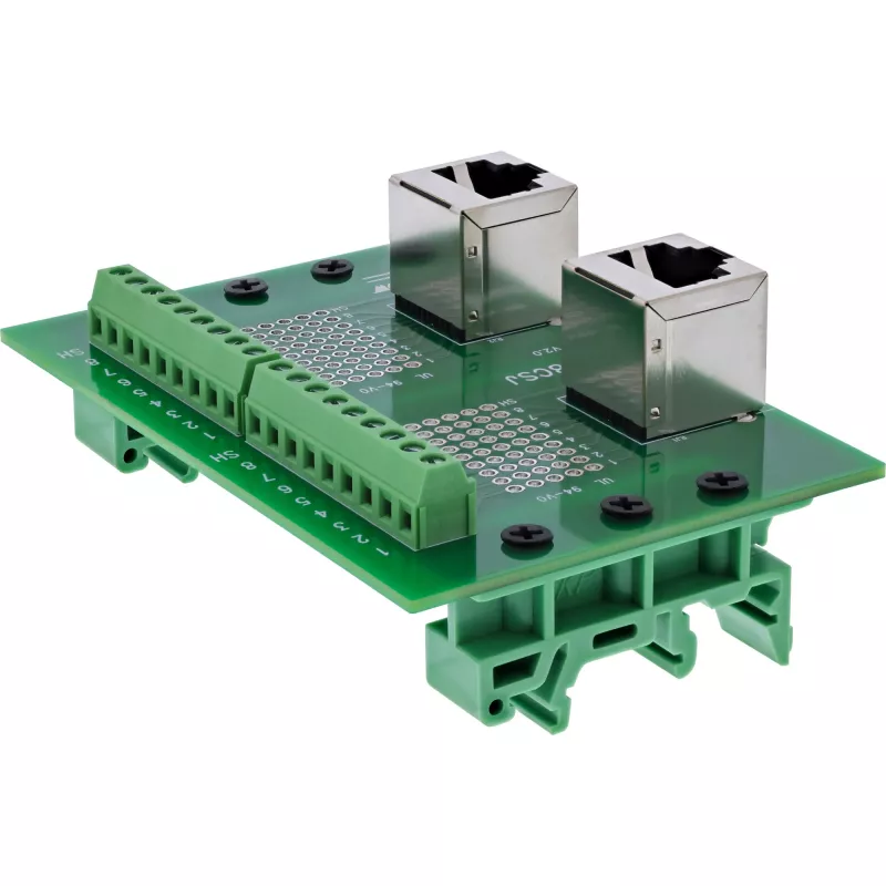 InLine 92505D kabelverbinder 2x RJ45 8P8C / 2x klemmenstrook 9 klemmen groen