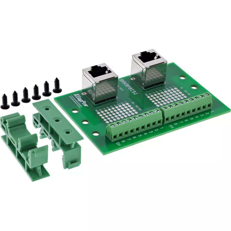 InLine 92505D kabelverbinder 2x RJ45 8P8C / 2x klemmenstrook 9 klemmen groen